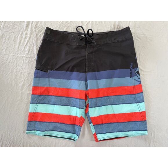 Volcom Mod-Tech Lightweight Cargo Board, Swim Shorts. Multi-Color Stripe, 34. - Picture 1 of 5